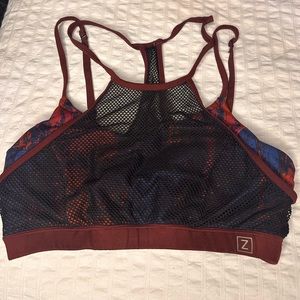 Fish Net layered sports bra